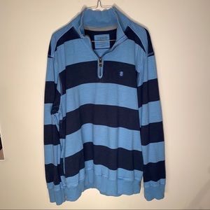 IZod vintage blue long sleeve quarter zip L